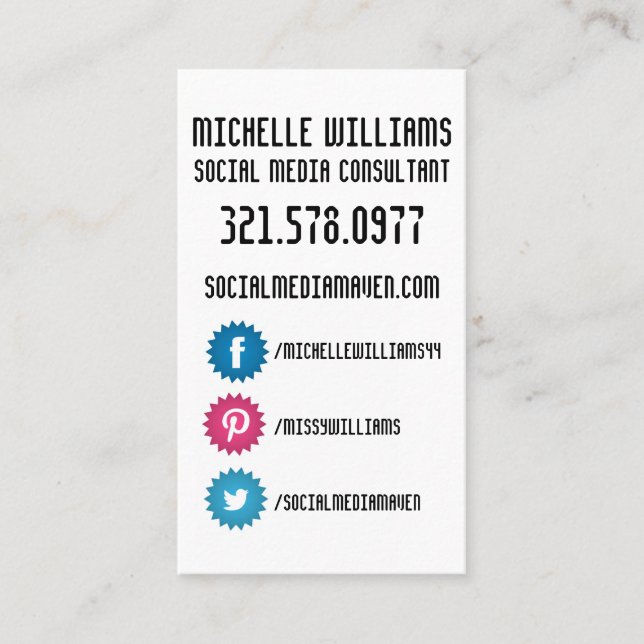 Cartões de visitas sociais dos meios (Frente)