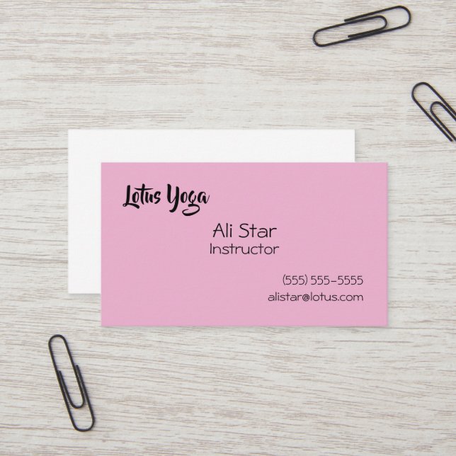 Cartões de visitas Sólidos Rosa Lotus (Frente/Verso In Situ)