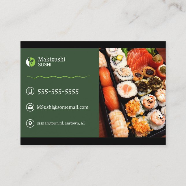 Cartões de visitas Sushi Japoneses (Frente)