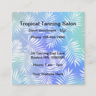 Cartões de visitas Tema tropical de Tanning Salon