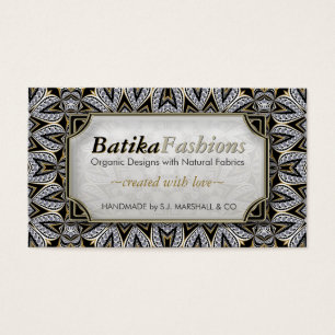 Cartões de visitas Tribais Modernos de Moda Batik