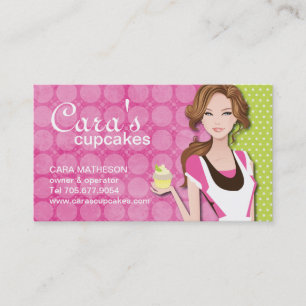 Cartões de visitas triguenhos da menina do cupcak