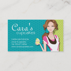 Cartões de visitas triguenhos da menina do cupcake