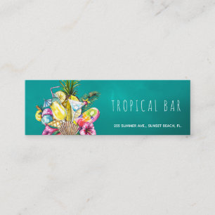 Cartões de visitas tropicais do oceano bar de prai