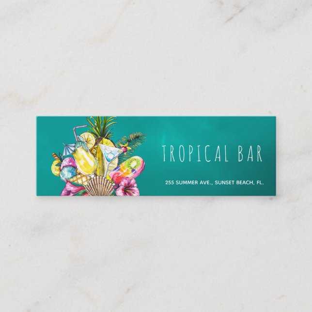 Cartões de visitas tropicais do oceano bar de prai (Frente)