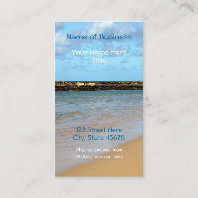 Cartões de visitas tropicais do paraíso da praia (Frente)