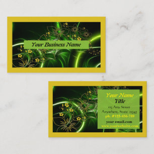 Cartões de visitas Verde Amarelo Moderno