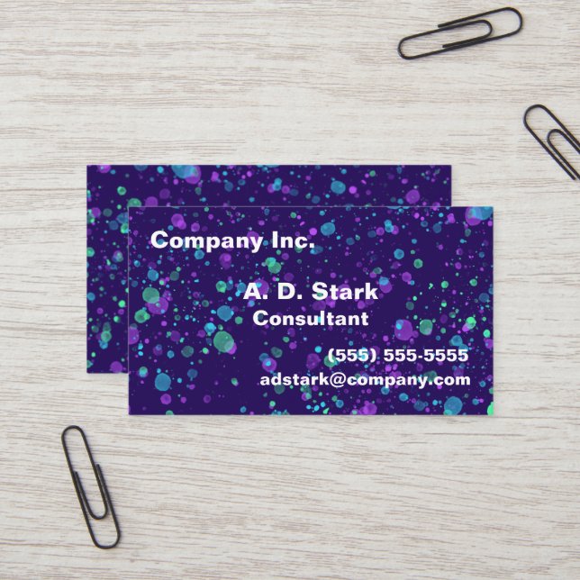 Cartões de visitas verde-roxo-azul (Frente/Verso In Situ)