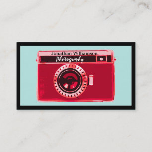 Cartões de visitas vermelhos retros da fotografia