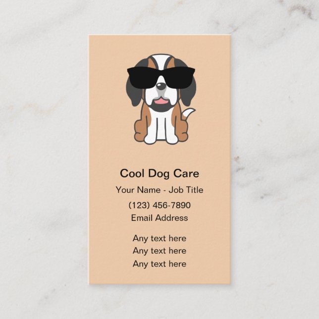 Cartões de visitas Verticais do Tema do Cão legal (Frente)