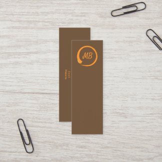 Cartões de visitas verticais do zen do monograma