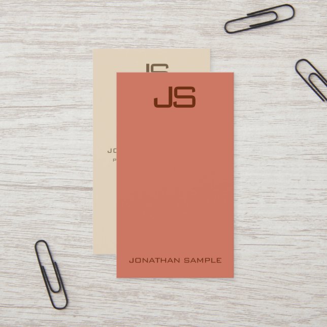 Cartões de visitas Verticais Monograma Elegante Mo (Frente/Verso In Situ)