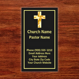 Cartões de visitas Verticais Pretos do Pastor Clás