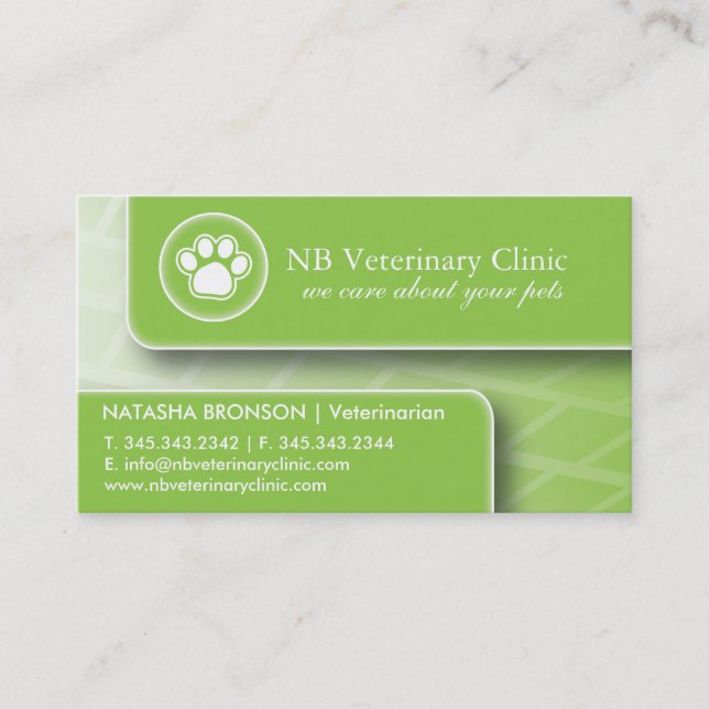 Cartões de visitas veterinários (Frente)