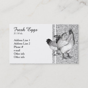 Cartões de visitas Vintage Chickens
