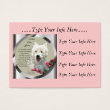 Cartões de visitas Westie Personalizados