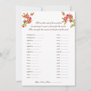 Cartões de Votos de Casamento com Flores de Árvore