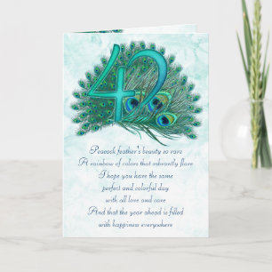 Cartões decorativos de 42 anos