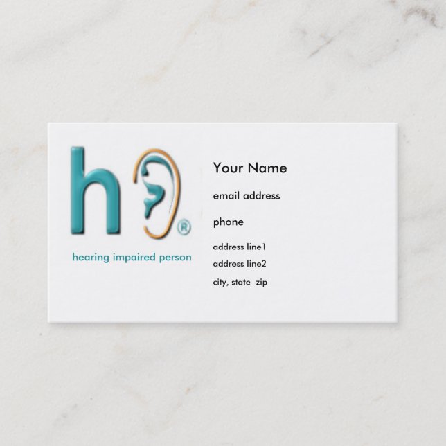 Cartões deficientes auditivo da identificação (Frente)