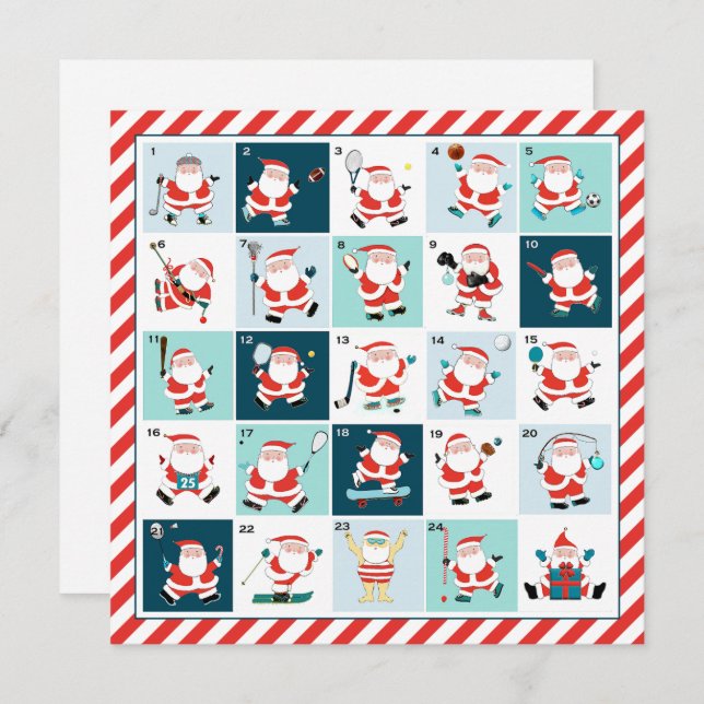 Cartões desportivos de Natal (Frente/Verso)