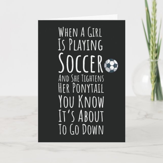 Cartões Divertidos de Futebol para Meninas Fofas p (Frente)