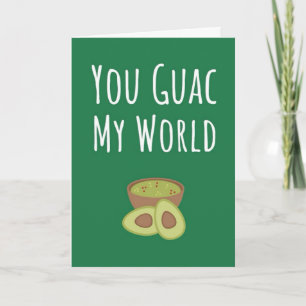 Cartões Divertidos de Guacamole Verde Abacate Frut