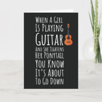 Cartões Divertidos de Guitarrista Para Ela Mulhere