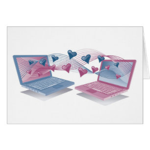 Cartões do amor do laptop