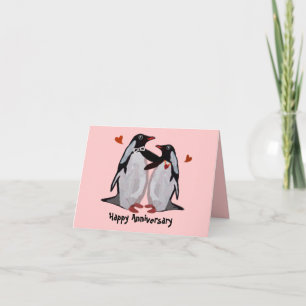 Cartões do aniversário do amor do pinguim
