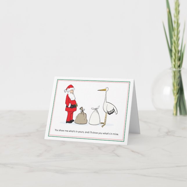 Cartões do anúncio da gravidez do Natal - sacos (Frente)