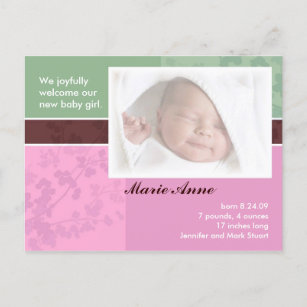 Cartões do anúncio do nascimento - bebé