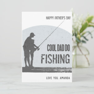 Cartões do dia dos pais pescador Vintage