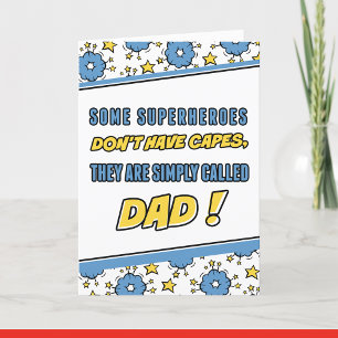 Cartões do dia dos pais super-herói