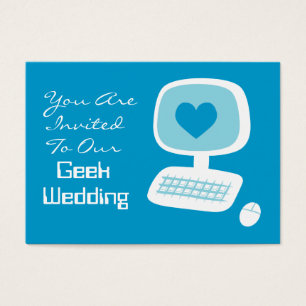 Cartões do evento do convite do casamento do geek