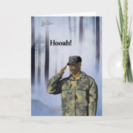 Cartões do Exército Hooah com as árvores e o Jet d