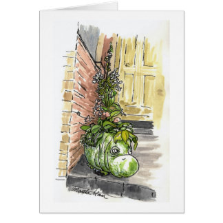 Cartões do Flowerpot do hipopótamo