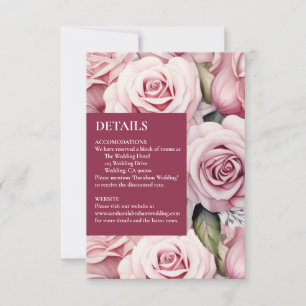 Cartões do gabinete de detalhes de roscas rosa