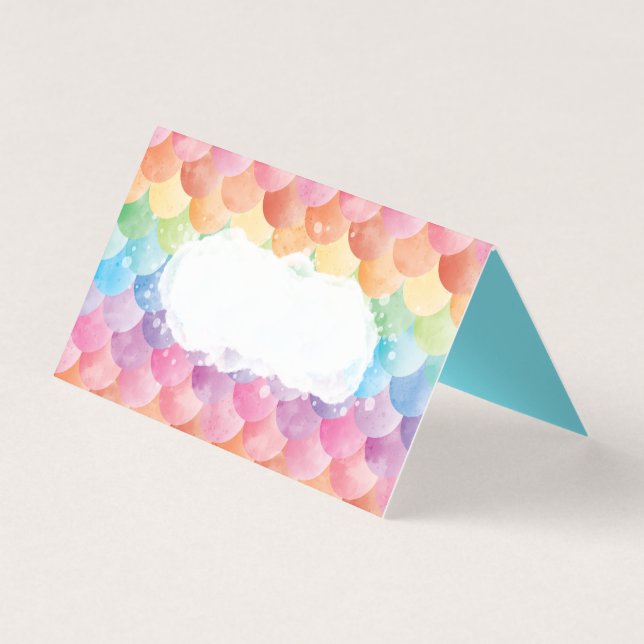 Cartões do lugar da aguarela da sereia do (Frente)