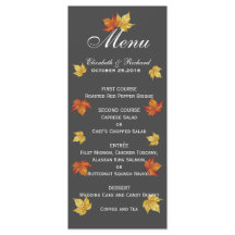 Cartões do Menu de Folhas Simples