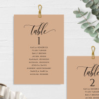 Cartões do Plano de Sessão Terracotta com Nomes de