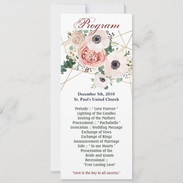 Cartões do Programa 4x9.25 Anêmona Rosa de Jardim  (Frente)