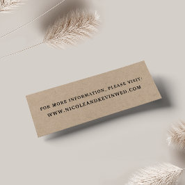 Cartões do Site de Casamento Rustic Kraft | Mini