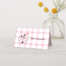 Cartões dobráveis de festa editáveis da Minnie mou