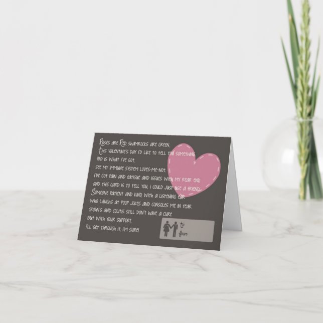 Cartões dos namorados de Crohn e de colite (Frente)