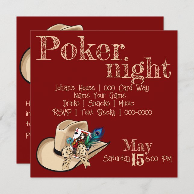 Cartões e Penas de Peacock para Tocar o Cowboy (Frente/Verso)