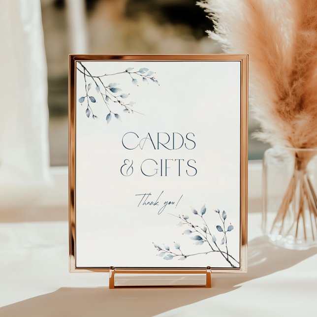 Cartões e Presentes Azuis Florais Poster (Criador carregado)