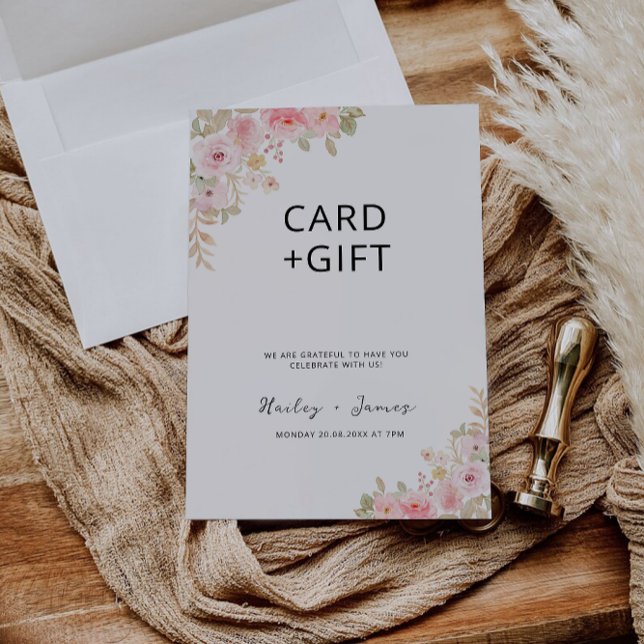 Cartões e Sinal de presentes rosa (Rose Wedding Cards and Gifts Sign)