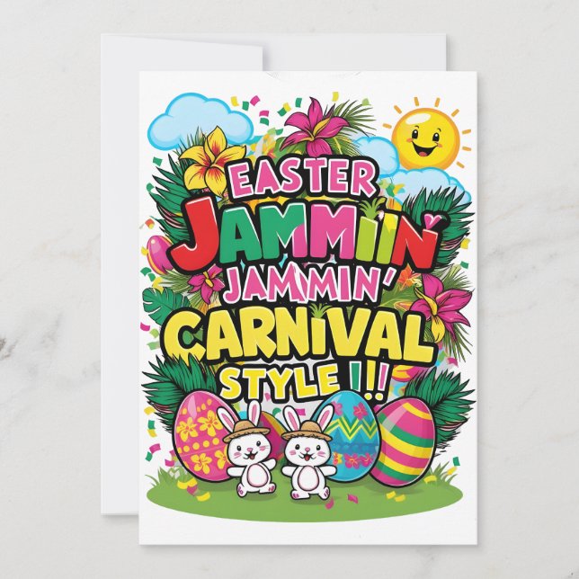 Cartões Easter Jammin' Carnival Style (Frente)