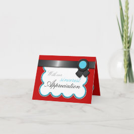 Cartões Elegantes de Agradecimento Vermelho e Turq