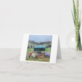 Cartões em branco de ovelhas arco-íris